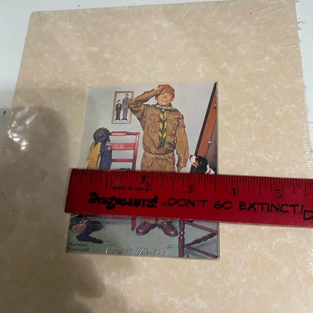 Norman Rockwell Boy Scouts Of America “Can’t Wait” Print 8x10 With Mat-New